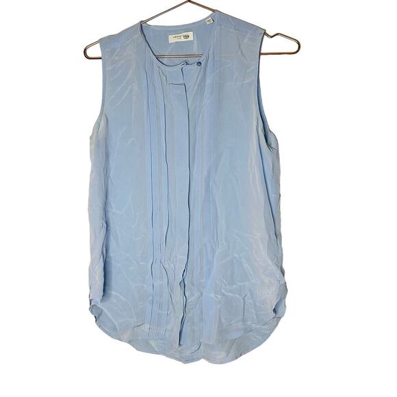 EQUIPMENT FEMME Amaury Silk Baby Blue Button Up Sleeveless Top Size Extra Small - Picture 3 of 9